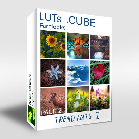 LUT .CUBE TREND Farblooks 1 | 10 Stück | Kameralooks, Luminar, Premiere etc.